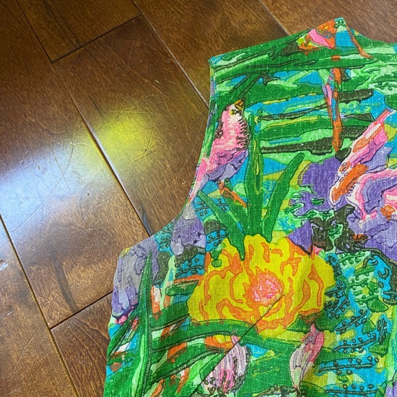 Vintage Linen Shift Dress XS - Picture 4 of 6